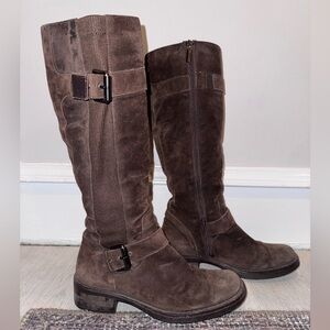 Aquatalia Marvin K Suede Knee-High Riding Boots, size 36